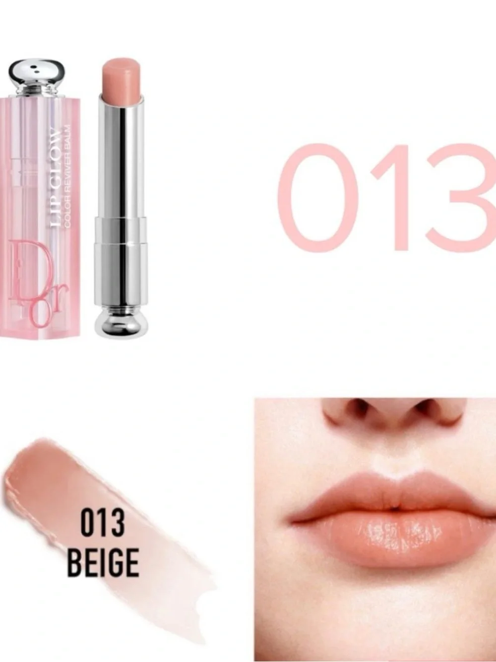Dior Women New Dior Addict Lip Glow 013 Beige Nude Balm Hydrating Luxury